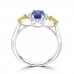 0.83 Ct Oval Cut Tanzanite & Round and Marquise  Cut Diamond Engagement Ring ( G-H Color SI-2 I1 Clarity)