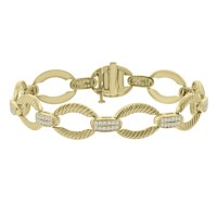 1.08 ct Ladies Round Cut Diamond Designer Bracelet in 14 kt Yellow Gold