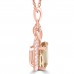 2.54 ct Round Cut Diamond & Emerald Shape Morganite Pendant Necklace (G-H Color SI-2 I-1 Clarity) in 14 kt Rose Gold