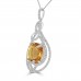 6.69 Ct Round Cut Diamond Oval Shape Morganite Pendant Necklace (G-H Color SI-2 I-1 Clarity) in 14 kt Rose Gold
