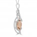 6.69 Ct Round Cut Diamond Oval Shape Morganite Pendant Necklace (G-H Color SI-2 I-1 Clarity) in 14 kt Rose Gold