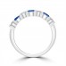 0.49 ct Round Cut Diamond & Blue Sapphire Wedding Band Ring in 14k White Gold