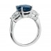 9.33 ct Oval Shape Sapphire With Pear Shape Diamond Anniversary Ring