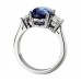 9.45 ct Oval Shape Sapphire With Oval Shape Diamond Anniversary Ring