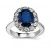7.28 ct Oval Shape Sapphire And Diamond Engagement Ring
