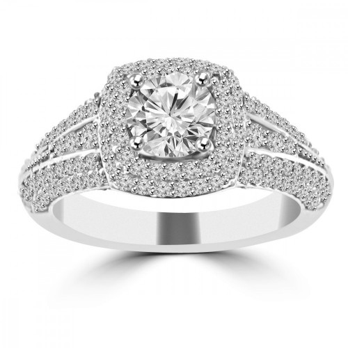 2.02 ct Ladies Round Cut Diamond Engagement Ring in 14 kt White Gold