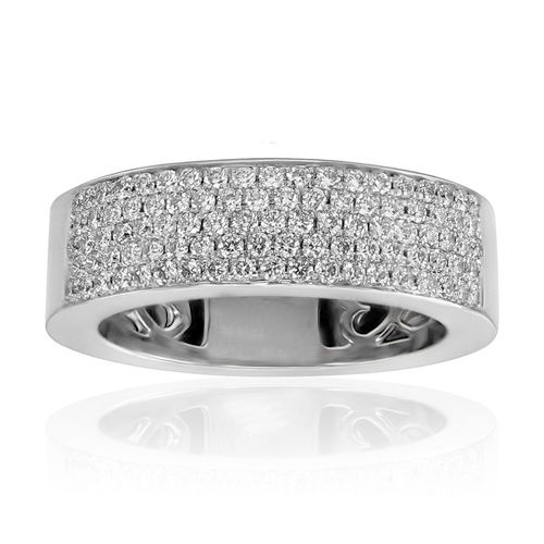 1.50 ct Five Row Ladies Round Cut Diamond Anniversary Ring 