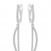 1.06 ct Ladies Round Cut Diamond Drop Dangling Earrings In 18 Kt White Gold