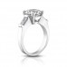 1.10 ct Ladies Round / Bagutte Cut  Diamond Engagement Ring
