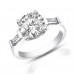 1.10 ct Ladies Round / Bagutte Cut  Diamond Engagement Ring