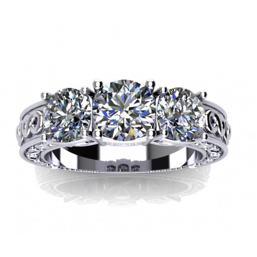 2.05 Ct Ladies Round Cut Diamond Engagement Ring