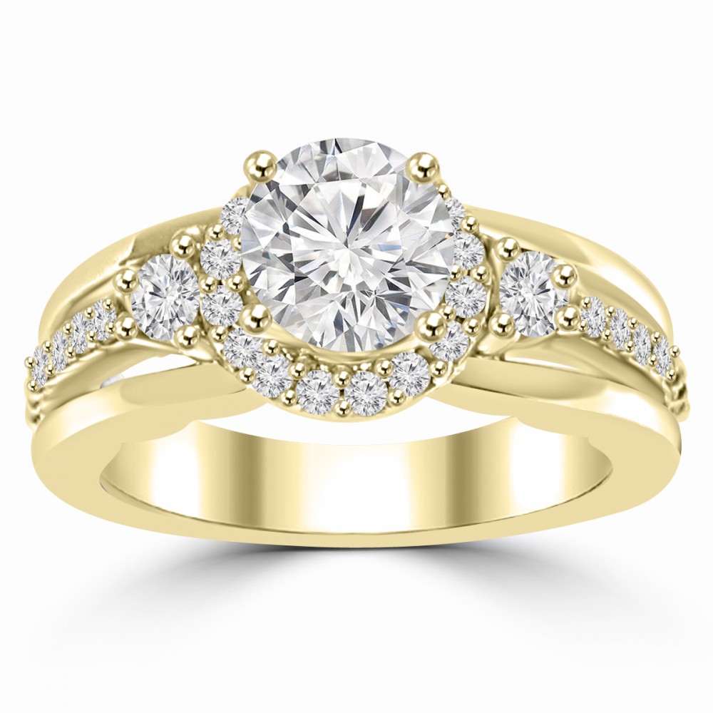 1.20 ct Ladies Round Cut Diamond Semi Mounting Engagement Ring in 14 kt ...