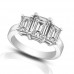 1.75 ct Three Stone Emerald Cut Diamond Engagement Ring 
