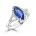 2.08 ct Round Cut Diamond & Marquise Cut Tanzanite Engagement Ring