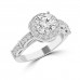 1.13 ct Ladies Round Cut Diamond Engagement Ring in 14k White Gold