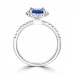 1.96 ct Round Cut Diamond & Oval Shape Tanzanite Engagement Ring
