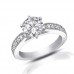 1.40 ct Round Cut Diamond Engagement Ring Whit Millgrain on The Shank 
