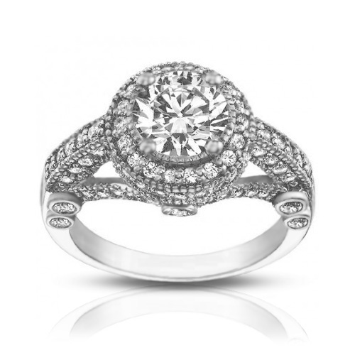 2.25 ct Women's Antique Style Diamond Engagement Ring