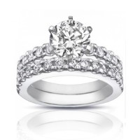 2.25 ct Ladies Round Cut Diamond Engagement Ring Set 