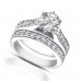 1.80 ct  Ladies Round Cut Diamond Engagement Accented Ring Set