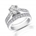 1.80 ct  Ladies Round Cut Diamond Engagement Accented Ring Set