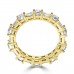 4.51 ct Round Cut And Baguette Cut Diamond Eternity Band in 14 kt Yellow Gold