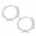 0.25 ct Ladies Round Cut Diamond Hoop Huggie Earrings In 14 Kt White Gold