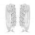 0.25 ct Ladies Round Cut Diamond Hoop Huggie Earrings In 14 Kt White Gold