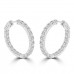 2.20 ct Ladies Round Cut Diamond Hoop Huggie Earrings