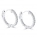 1.25 ct Ladies Round Cut Diamond Hoop Huggie Earrings In 14 Kt White Gold
