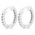 1.90 ct Ladies Round Cut Diamond Hoop Huggie Earrings In 14 Kt White Gold