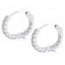 2.50 ct Ladies Round Cut Diamond Hoop Huggie Earrings In 14 Kt White Gold