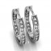 1.60 ct Ladies Round Cut Diamond Hoop Huggie Earrings In 14 Kt White Gold