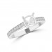 0.30 Ct Ladies Round Cut Diamond Semi Mounting Engagement Ring in 14k White Gold