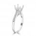  0.45 Ct Ladies Round Cut Diamond Semi Mounting Engagement Ring in 14k White Gold
