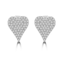 0.25 Ct Heart Shaped Diamond Stud Earrings in 14k White Gold