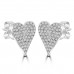 0.25 Ct Heart Shaped Diamond Stud Earrings in 14k White Gold