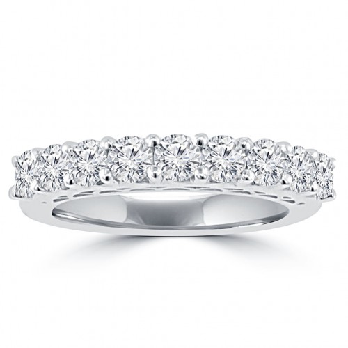 1.20 ct Round Cut Diamond Wedding Band Ring in Prong Setting