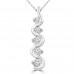 1.00 Ct Ladies Five Stone Round Cut Diamond Pendant / Necklace