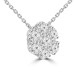2.10 ct Ladies Round Cut Diamond Pendant / Necklace in 14 kt White Gold