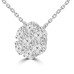 2.10 ct Ladies Round Cut Diamond Pendant / Necklace in 14 kt White Gold