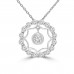 0.75 Ct Ladies Round Cut Diamond Circle Pendant / Necklace With 16 inch Chain