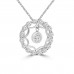 0.75 Ct Ladies Round Cut Diamond Circle Pendant / Necklace With 16 inch Chain