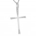 0.27 ct Round Cut Diamond Cross Pendant Necklace (G Color SI-1 Clarity) in 14 kt White Gold with 16 inch Chain