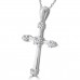  0.50 ct t.w. Ladies Round Cut Diamond Cross Pendant Necklace