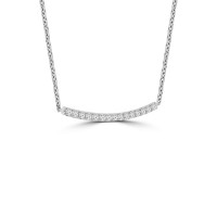 0.55 ct Round Cut Diamond Stick Bar Horizontal Long Pendant Necklace for Women (G Color SI-1 Clarity) with 16 inch Chain Included