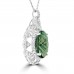 9.32 Ct Oval Cut Green Amethyst and Round Cut Diamond Pendent In 14  kt Gold