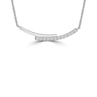 0.35 ct Round Cut Diamond Stick Bar Horizontal Long Pendant Necklace for Women (G Color SI-1 Clarity) with 16 inch Chain Included