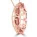 3.17 ct Oval Shaped Morganite Pendant Necklace (G-H Color SI-2 I-1 Clarity) in 14 kt Rose Gold