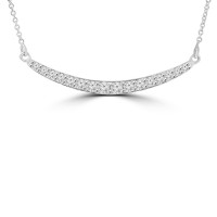 0.45 ct Round Cut Diamond Stick Bar Horizontal Long Pendant Necklace for Women (G Color SI-1 Clarity) with 16 inch Chain Included